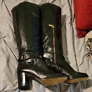 Michael Kors Black Leather Heeled Boots
